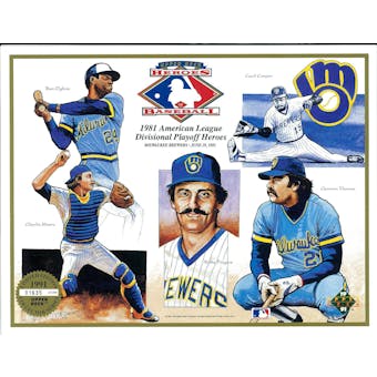 1991 Upper Deck Heroes of Baseball Milwaukee Brewers 1981 Playoff Commemorative Sheet