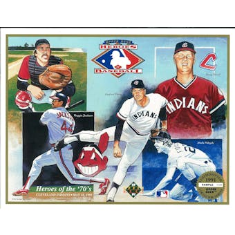 1991 Upper Deck Heroes of Baseball Cleveland Indians "Heroes of the 70's" Commemorative Sheet