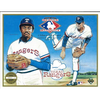1991 Upper Deck Heroes of Baseball Texas Rangers HOF Tribute Commemorative Sheet
