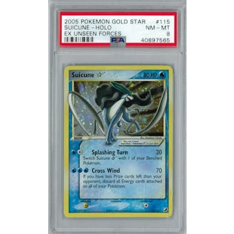 Pokemon EX Unseen Forces Suicune * Gold Star 115/115 PSA 8