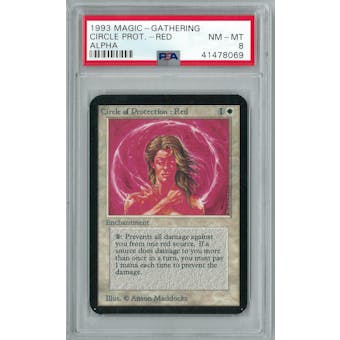 Magic the Gathering Alpha Circle of Protection: Red PSA 8