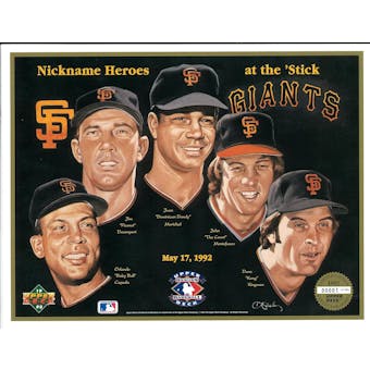 1992 Upper Deck Heroes of Baseball San Francisco Giants "Nicknames" Commemorative Sheet