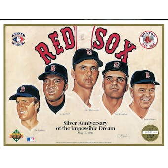 1992 Upper Deck Heroes of Baseball Boston Red Sox Anniversary Commemorative Sheet