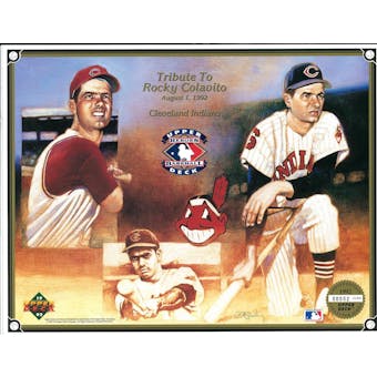 1992 Upper Deck Heroes of Baseball Rocky Colavito Tribute Commemorative Sheet