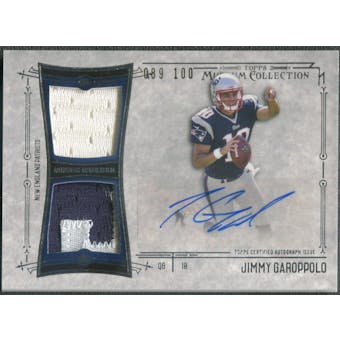 2014 Topps Museum Collection #SSDRAJG Jimmy Garoppolo Rookie Patch Auto #089/100