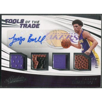 2017/18 Absolute Memorabilia #2 Lonzo Ball Tools of the Trade Rookie Jersey Ball Auto #49/99