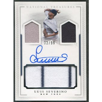 2016 Panini National Treasures #PCSLS Luis Severino Player's Collection Rookie Jersey Auto #32/99