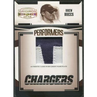 2005 Donruss Gridiron Gear #15 Drew Brees Performers Name Plate Patch #12/19