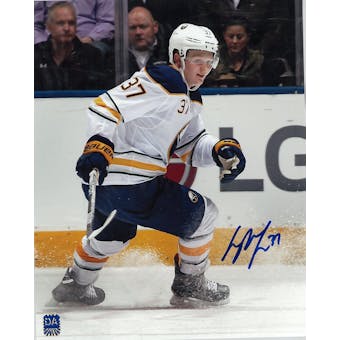 Casey Mittelstadt Autographed Buffalo Sabres 8x10 White Jersey Photo