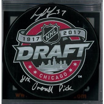 Casey Mittelstadt Autographed Buffalo Sabres Draft Hockey Puck