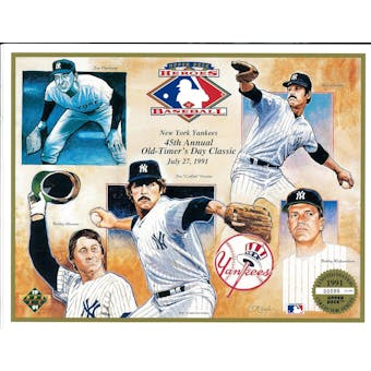 1991 Upper Deck Heroes of Baseball Yankees Old Timers Classic Commemorative Sheet