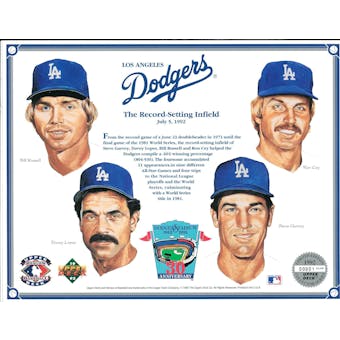 1992 Upper Deck Heroes of Baseball LA Dodgers Record-Setting Infield Commemorative Sheet