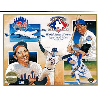 1991 Upper Deck Heroes of Baseball World Series Heroes of NY Mets Commemorative Sheet