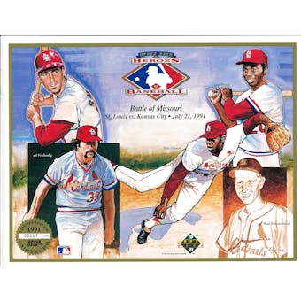 1991 Upper Deck Heroes of Baseball Battle Of Missouri Commemorative Sheet