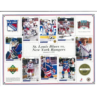 1991/92 Upper Deck New York Rangers Commemorative Sheet Messier/Graves Sheet 2 of 3