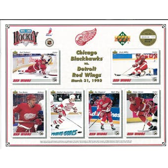 1991/92 Upper Deck Detroit Red Wings Horizontal Commemorative Sheet