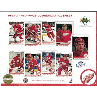 1990/91 Upper Deck Detroit Red Wings Commemorative Sheet Probert/Fedorov