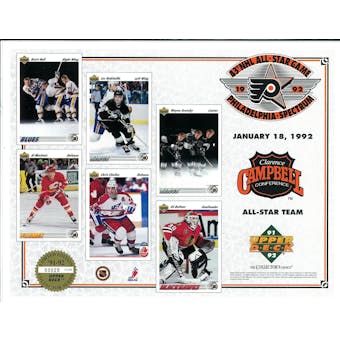 1992 Upper Deck NHL All Star Game Commemorative Sheet Clarence Campbell Conference
