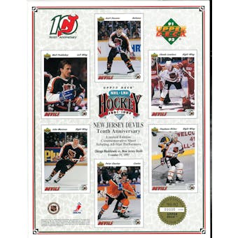 1991/92 Upper Deck New Jersey Devils Commemorative Sheet Stevens/Stastny