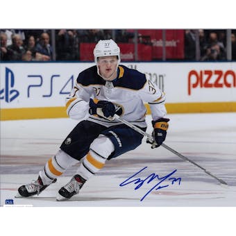 Casey Mittelstadt Autographed Buffalo Sabres 11x14 White Jersey Photo