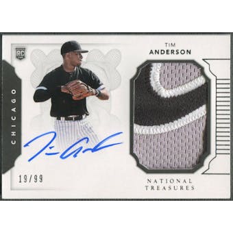 2016 Panini National Treasures #214 Tim Anderson Rookie Patch Auto #19/99