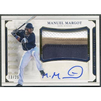 2016 Panini National Treasures #CSMM Manuel Margot Gold Colossal Patch Auto #13/25