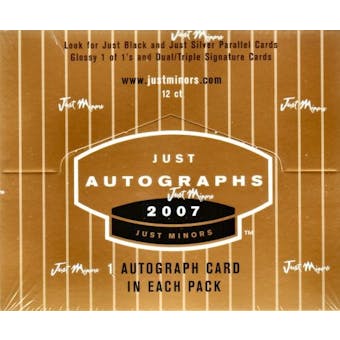 2007 Just Minors Autographs Baseball Hobby Box