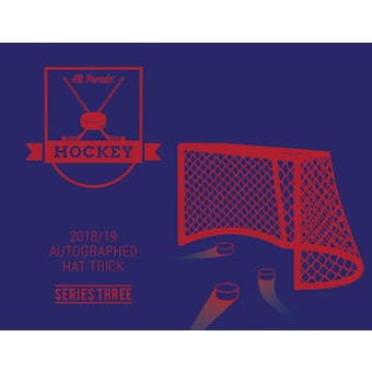2018/19 Hit Parade Autographed HAT TRICK Hockey Hobby Box - Series 3 - McDavid, Ovechkin, and Matthews!!