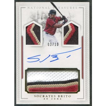 2016 Panini National Treasures #PCSSB Socrates Brito Player's Collection Rookie Patch Auto #03/10