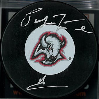 Pat LaFontaine Autographed Buffalo Sabres Red & Black Hockey Puck