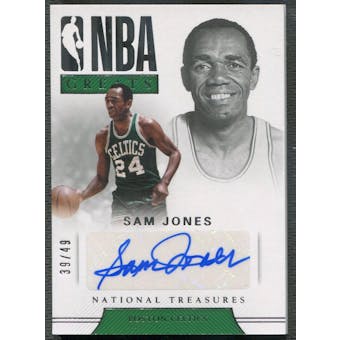 2017/18 Panini National Treasures #GSSJS Sam Jones NBA Greats Auto #39/49