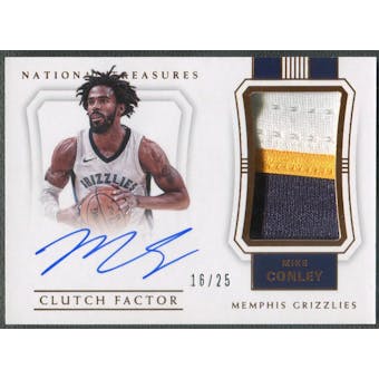 2017/18 Panini National Treasures #CFMCL Mike Conley Clutch Factor Bronze Patch Auto #16/25