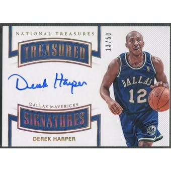 2017/18 Panini National Treasures #TSDHP Derek Harper Treasured Signatures Auto #13/50