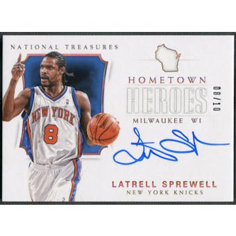 2017/18 Panini National Treasures #HHLSW Latrell Sprewell Hometown Heroes Gold Auto #08/10
