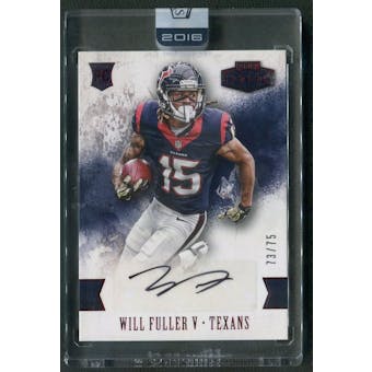 2016 Panini Honors #92 Will Fuller V Red Rookie Auto #73/75