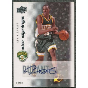2008/09 Upper Deck #SSKD Kevin Durant Star Signings Auto