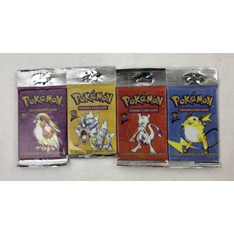 WOTC Pokemon Base Set 2 4x LONGPACK Booster Pack LOT - All four arts! UNSEARCHED!