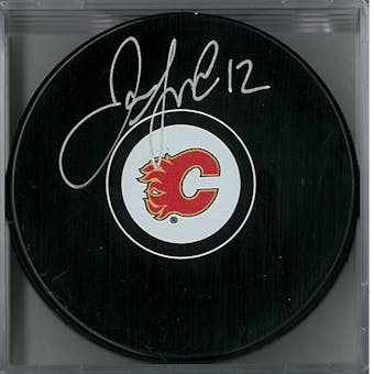 Jarome Iginla Autographed Calgary Flames Hockey Puck (AJSW COA)