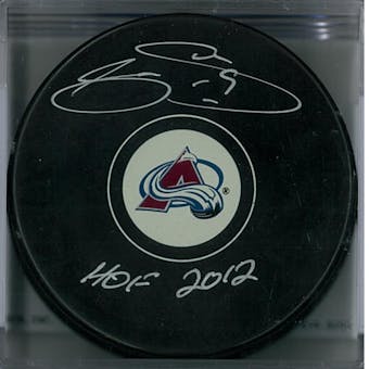 Joe Sakic Autographed Colorado Avalanche Puck (HockeyInk COA)