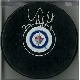 Connor Hellebuyck Autographed Winnipeg Jets Hockey Puck (AJSW COA)