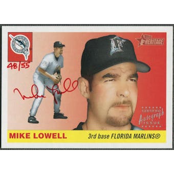 2004 Topps Heritage #ML Mike Lowell Real One Red Ink Auto #48/55