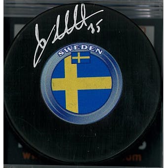 Linus Ullmark Autographed Buffalo Sabres Sweden Hockey Puck