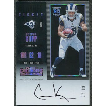 2017 Panini Contenders #334 Cooper Kupp Playoff Ticket Rookie Auto #17/99