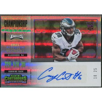 2017 Panini Contenders #262 Corey Clement Championship Ticket Rookie Auto #18/25