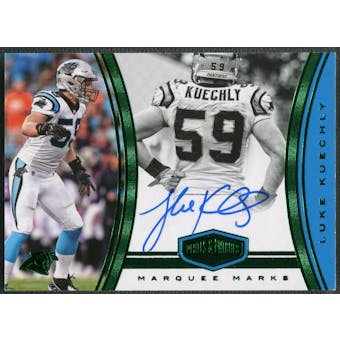 2017 Panini Plates and Patches #20 Luke Kuechly Marquee Marks Green Auto #09/10