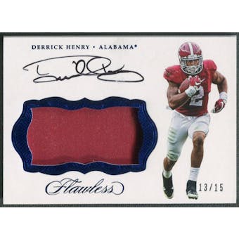2017 Panini Flawless Collegiate #PADH Derrick Henry Sapphrie Patch Auto #13/15