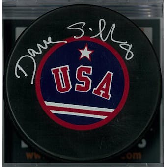 Dave Silk "Miracle on Ice" Autographed USA Hockey Puck (DACW COA)