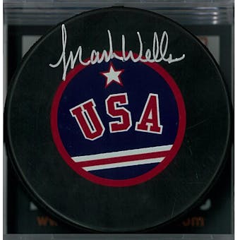 Mark Wells "Miracle on Ice" Autographed USA Hockey Puck (DACW COA)