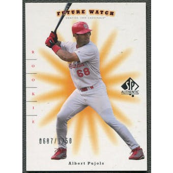 2001 SP Authentic Baseball #126 Albert Pujols Future Watch Rookie #0687/1250
