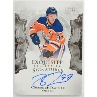 2017-18 UD Exquisite Connor McDavid Edmonton Oilers Auto Card #ES-CM #12/15